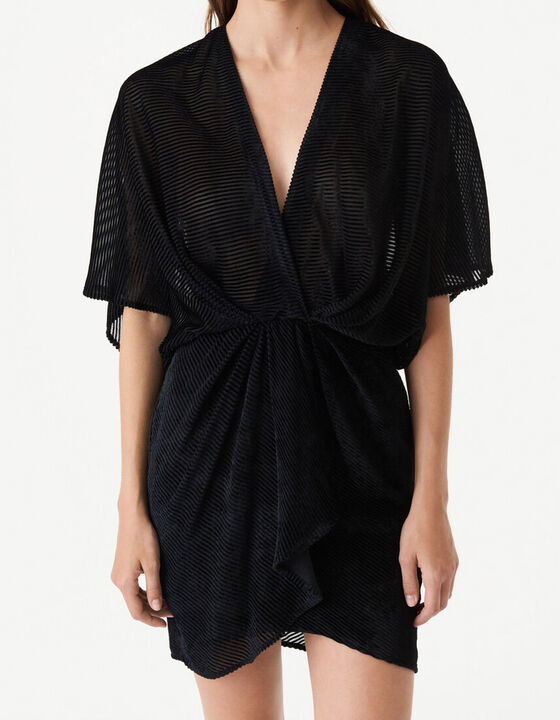ZELY STRIPED V-NECK DRESS